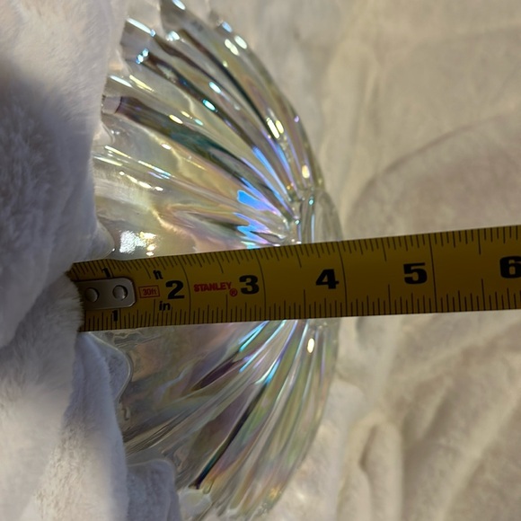 Vintage Federal Glass Iridescent Celestial Bowl Atomic Petal Dish Carnival Glass - Picture 7 of 8